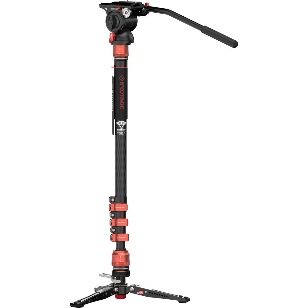 iFootage Cobra 3 Carbon Fiber Monopod with مونوبود and K5S Fluid Head 