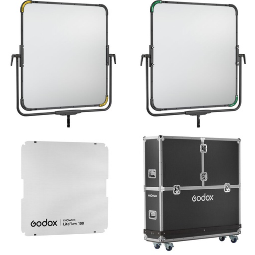 Godox KNOWLED LiteFlow 100 Double-Sided Reflector (40 x 40", Travel Kit) عدد 2 عواكس